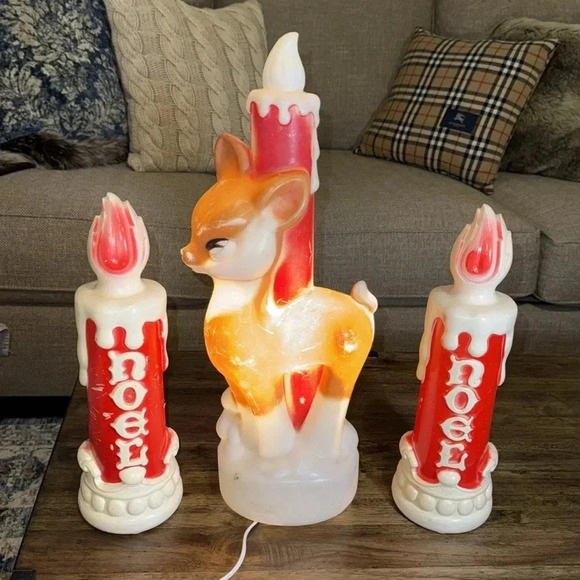 Empire Plastic Corp. Other - VINTAGE 4CT 1970’s Christmas Plastic Decor Empire Candle Blow Molds Holiday/Noel